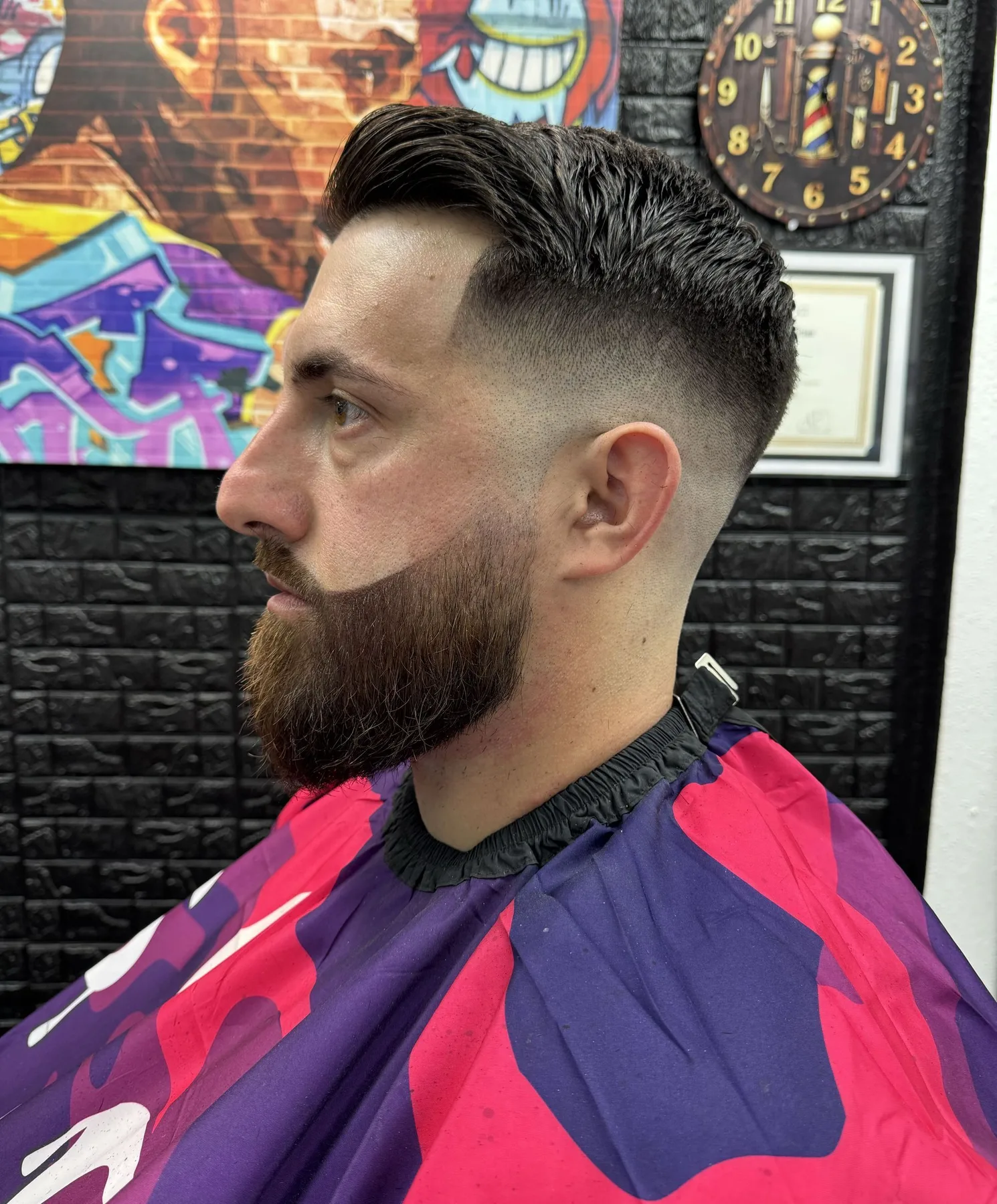 Fresh skin fade and beard by Susana at Garcia’s Fade Barbershop